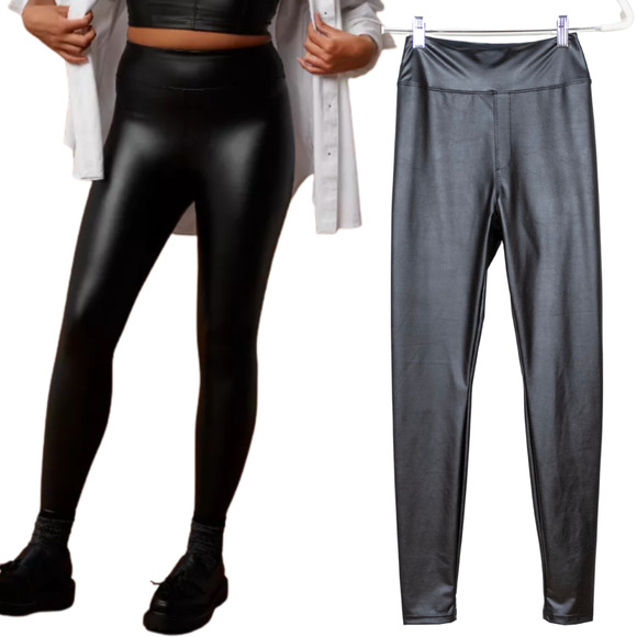 OFFLINE by Aerie Black Real Good Luxe Faux Leather Legging Women's Medium - Picture 1 of 3